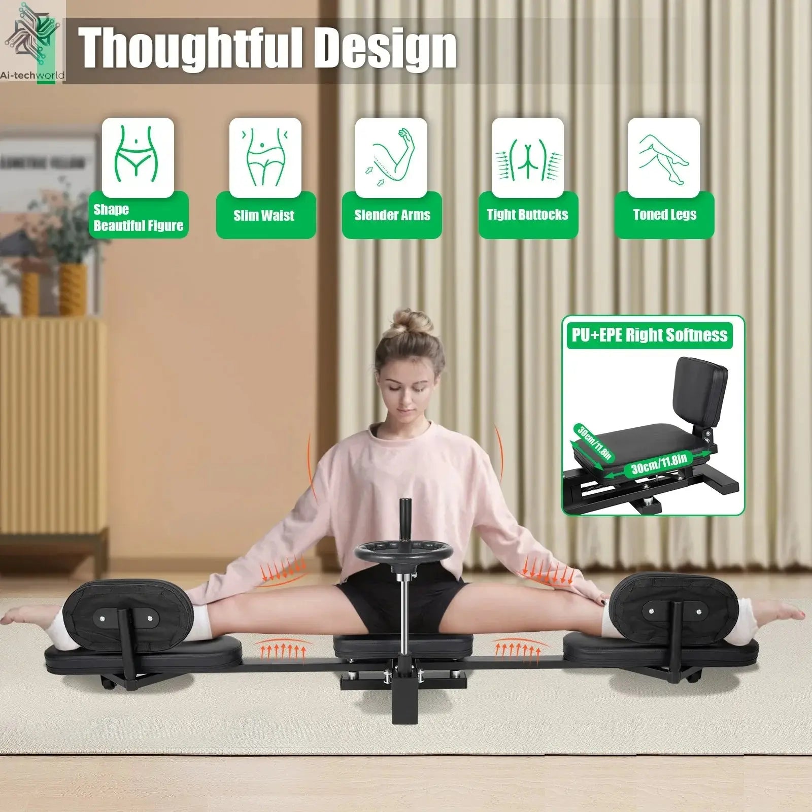 Leg Stretcher, 3 Bar Leg Spreader, Heavy Duty Leg Split Machine for Leg Stretching, Leg Press Machine Flexibility - Ai-TechWorld