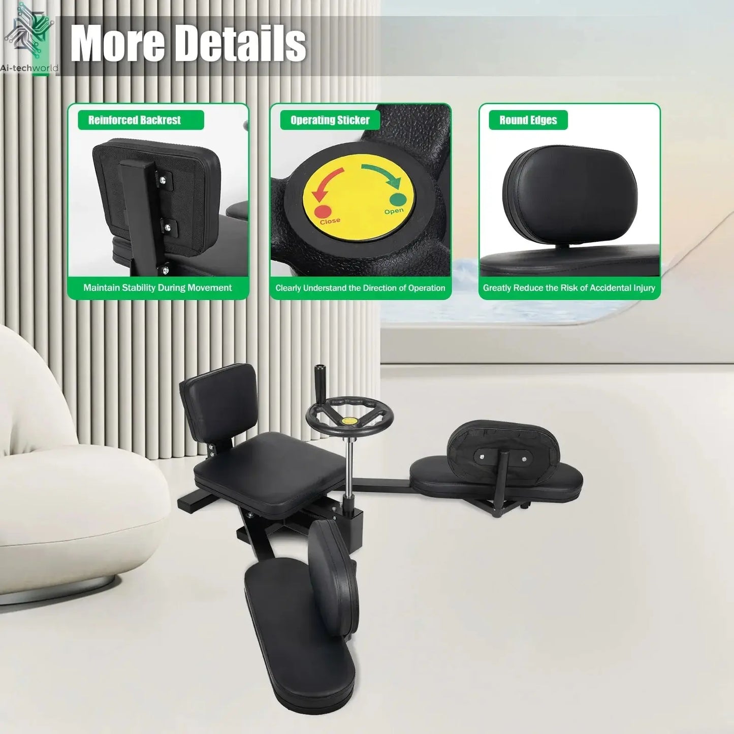 Leg Stretcher, 3 Bar Leg Spreader, Heavy Duty Leg Split Machine for Leg Stretching, Leg Press Machine Flexibility - Ai-TechWorld