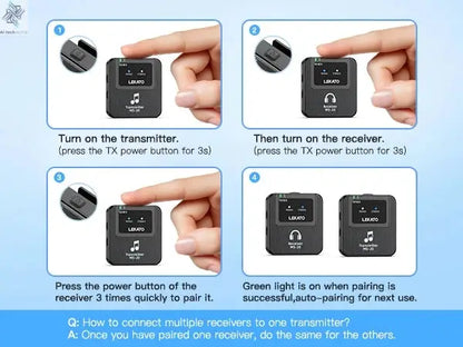 Lekato Ms-20 Wireless Iem, 30H Charging Case & 150Ft Range - 1 Tx To 2 Rx Set for Crystal Clear Live Monitoring Ai-TechWorld 