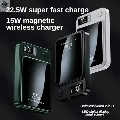 Lenovo 500000mAh Magnetic Power Bank Wireless Fast Charger For Magsafe Portable Auxiliary Battery Pack For iphone Samsung Xiaomi Ai-TechWorld 