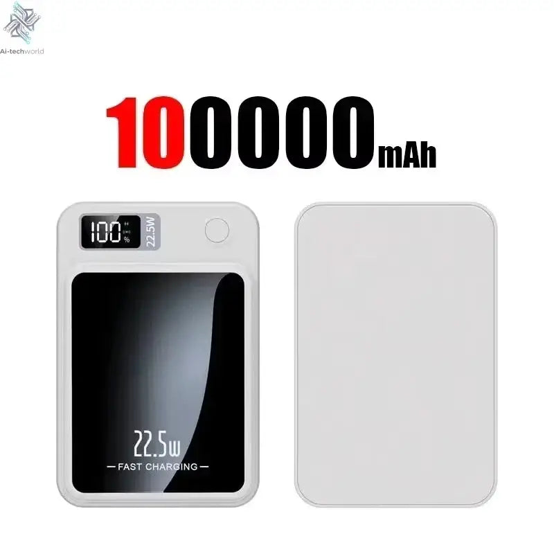 Lenovo 500000mAh Magnetic Power Bank Wireless Fast Charger For Magsafe Portable Auxiliary Battery Pack For iphone Samsung Xiaomi Ai-TechWorld 