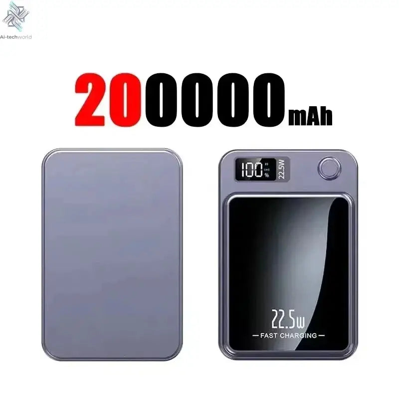 Lenovo 500000mAh Magnetic Power Bank Wireless Fast Charger For Magsafe Portable Auxiliary Battery Pack For iphone Samsung Xiaomi Ai-TechWorld 