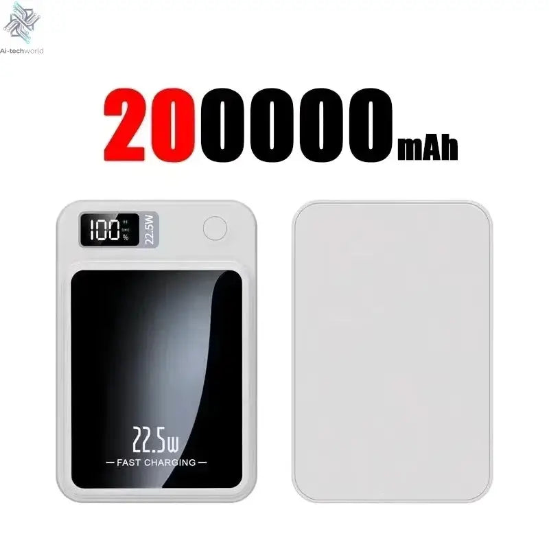 Lenovo 500000mAh Magnetic Power Bank Wireless Fast Charger For Magsafe Portable Auxiliary Battery Pack For iphone Samsung Xiaomi Ai-TechWorld 