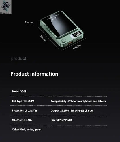 Lenovo 500000mAh Magnetic Power Bank Wireless Fast Charger For Magsafe Portable Auxiliary Battery Pack For iphone Samsung Xiaomi Ai-TechWorld 