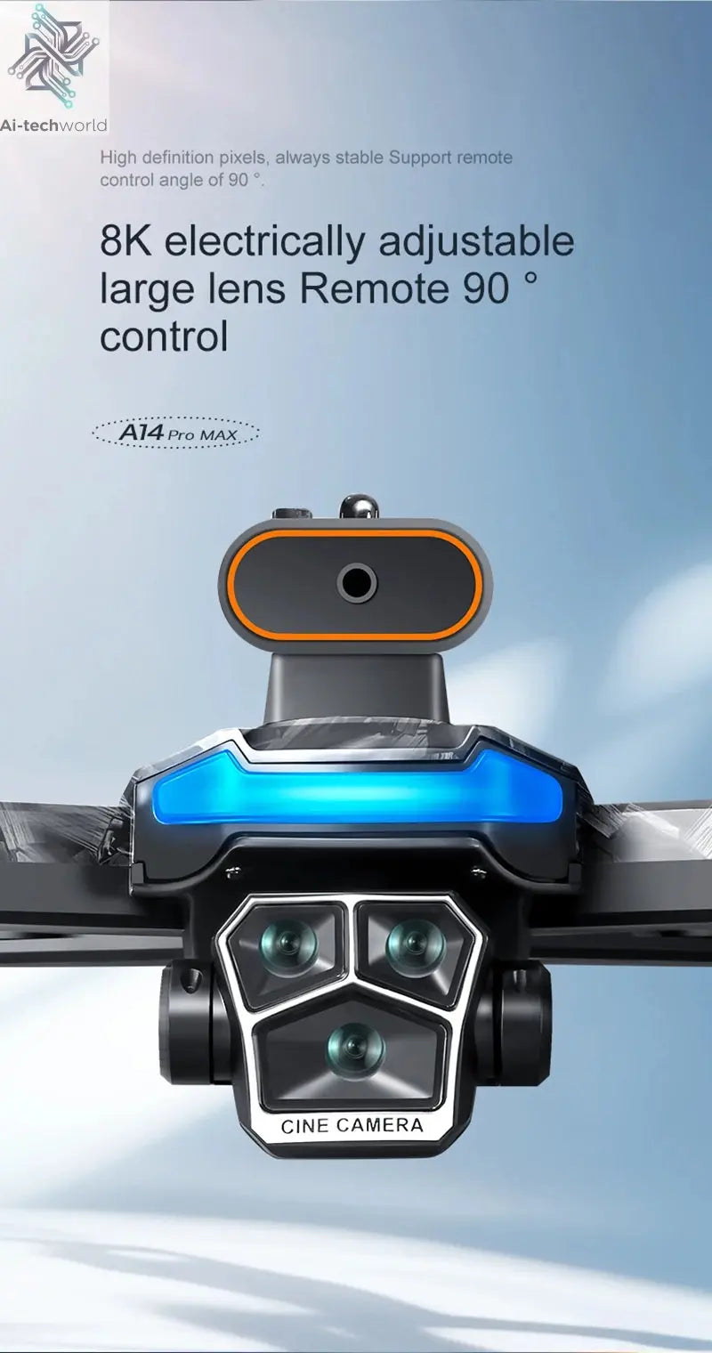Lenovo A14 Pro Max Gps Drone Brushless Screen Control Obstacle Avoidance Optical Flow Intelligent Remote Control Aircraft 10000m Ai-TechWorld 