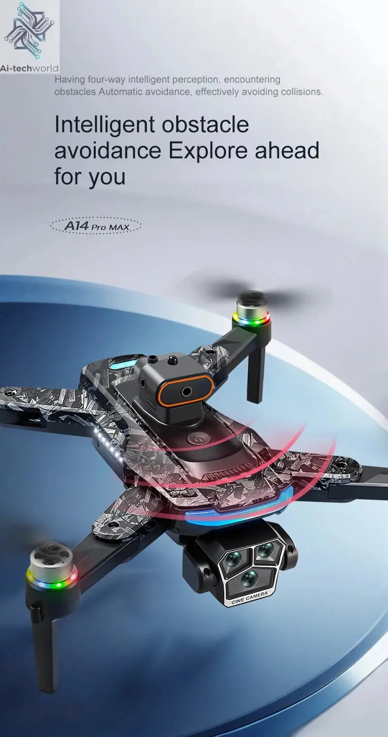 Lenovo A14 Pro Max Gps Drone Brushless Screen Control Obstacle Avoidance Optical Flow Intelligent Remote Control Aircraft 10000m Ai-TechWorld 