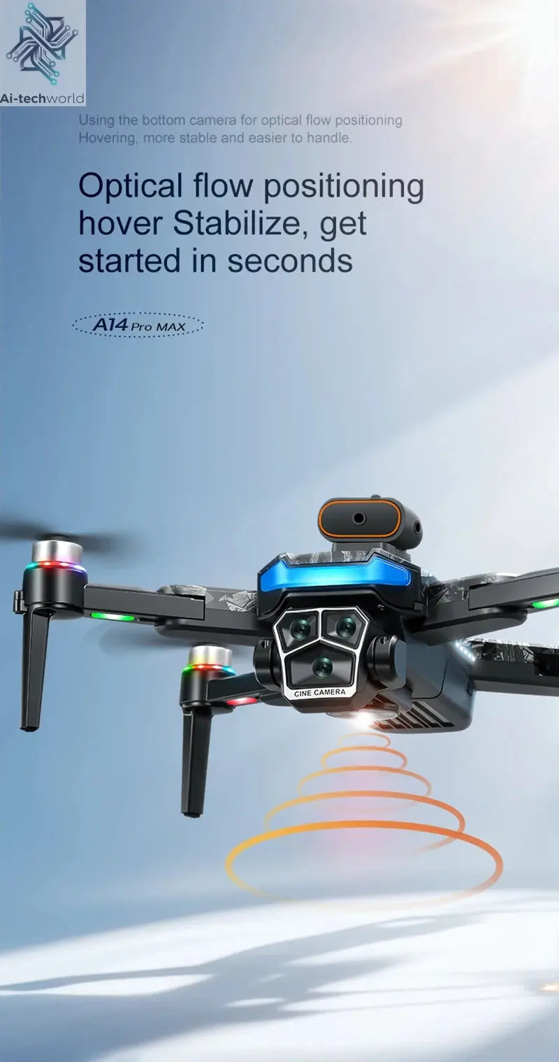 Lenovo A14 Pro Max Gps Drone Brushless Screen Control Obstacle Avoidance Optical Flow Intelligent Remote Control Aircraft 10000m Ai-TechWorld 