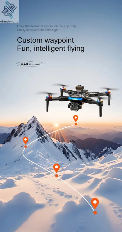 Lenovo A14 Pro Max Gps Drone Brushless Screen Control Obstacle Avoidance Optical Flow Intelligent Remote Control Aircraft 10000m Ai-TechWorld 