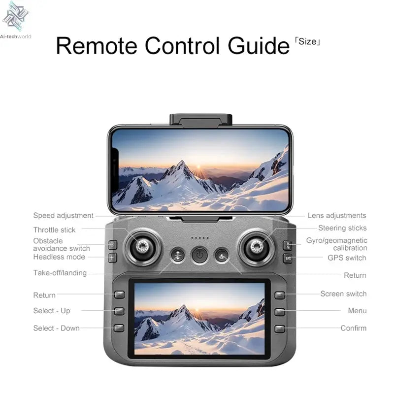 Lenovo A14 Pro Max Gps Drone Brushless Screen Control Obstacle Avoidance Optical Flow Intelligent Remote Control Aircraft 10000m Ai-TechWorld 