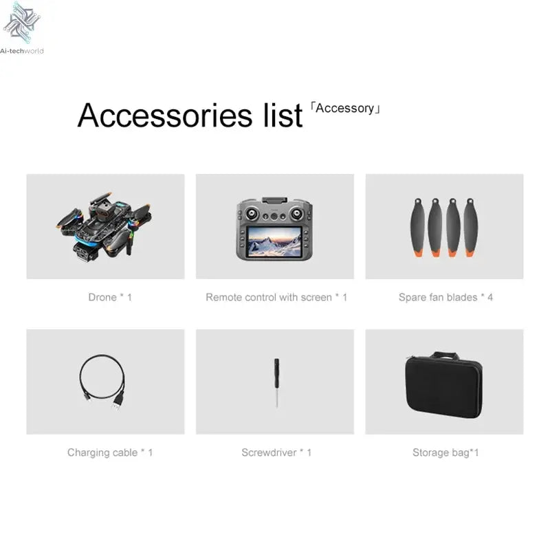 Lenovo A14 Pro Max Gps Drone Brushless Screen Control Obstacle Avoidance Optical Flow Intelligent Remote Control Aircraft 10000m Ai-TechWorld 