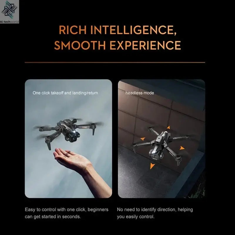 Lenovo K10Max Drone 8K Professinal Three Camera Optical Flow Localization Four-way Obstacle Avoidance RC for Adults Child Toys Ai-TechWorld 