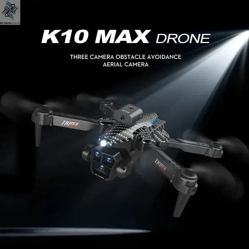 Lenovo K10Max Drone 8K Professinal Three Camera Optical Flow Localization Four-way Obstacle Avoidance RC for Adults Child Toys Ai-TechWorld 