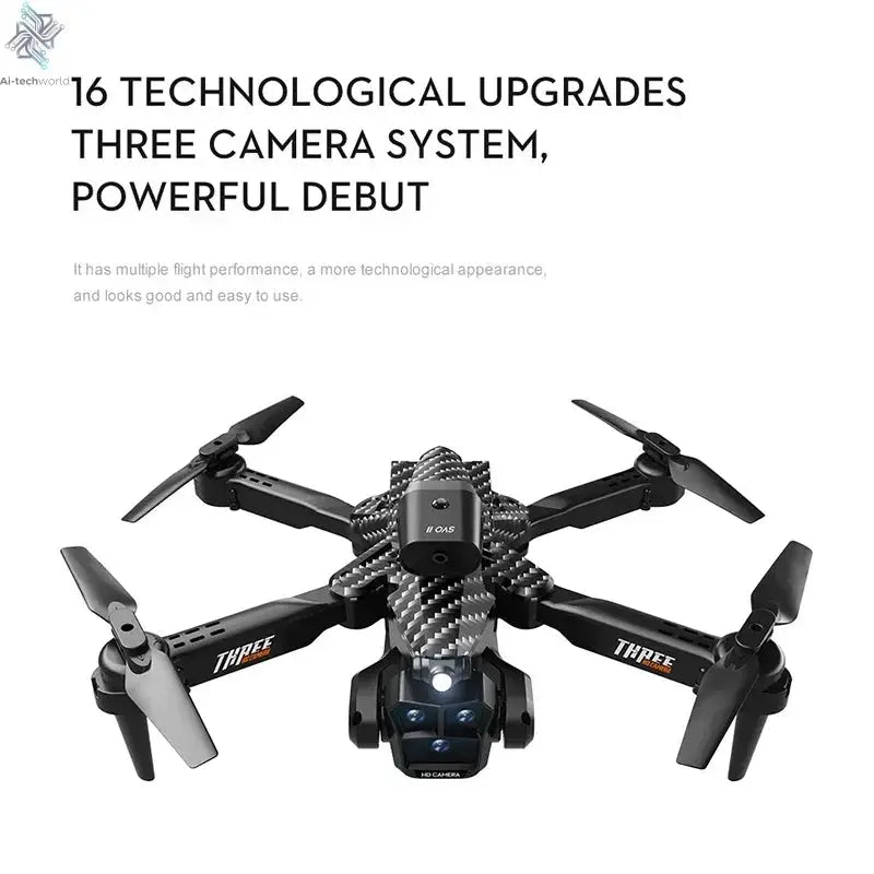 Lenovo K10Max Drone 8K Professinal Three Camera Optical Flow Localization Four-way Obstacle Avoidance RC for Adults Child Toys Ai-TechWorld 