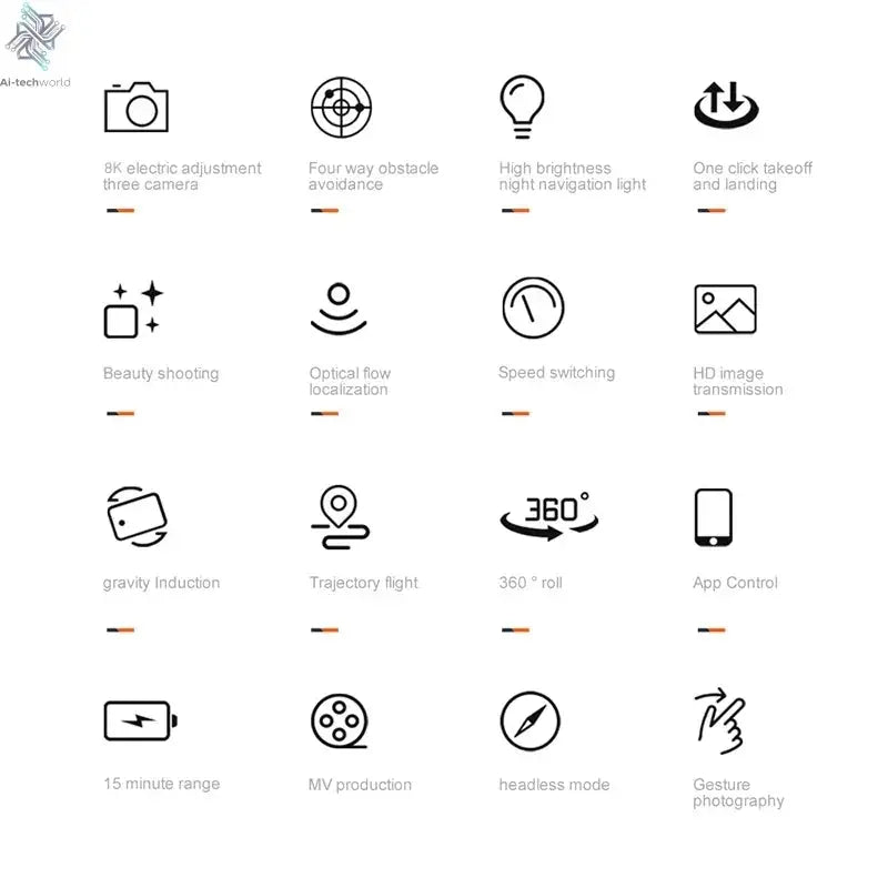 Lenovo K10Max Drone 8K Professinal Three Camera Optical Flow Localization Four-way Obstacle Avoidance RC for Adults Child Toys Ai-TechWorld 