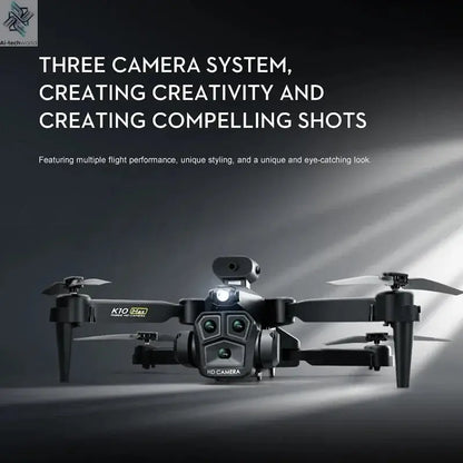 Lenovo K10Max Drone 8K Professinal Three Camera Optical Flow Localization Four-way Obstacle Avoidance RC for Adults Child Toys Ai-TechWorld 