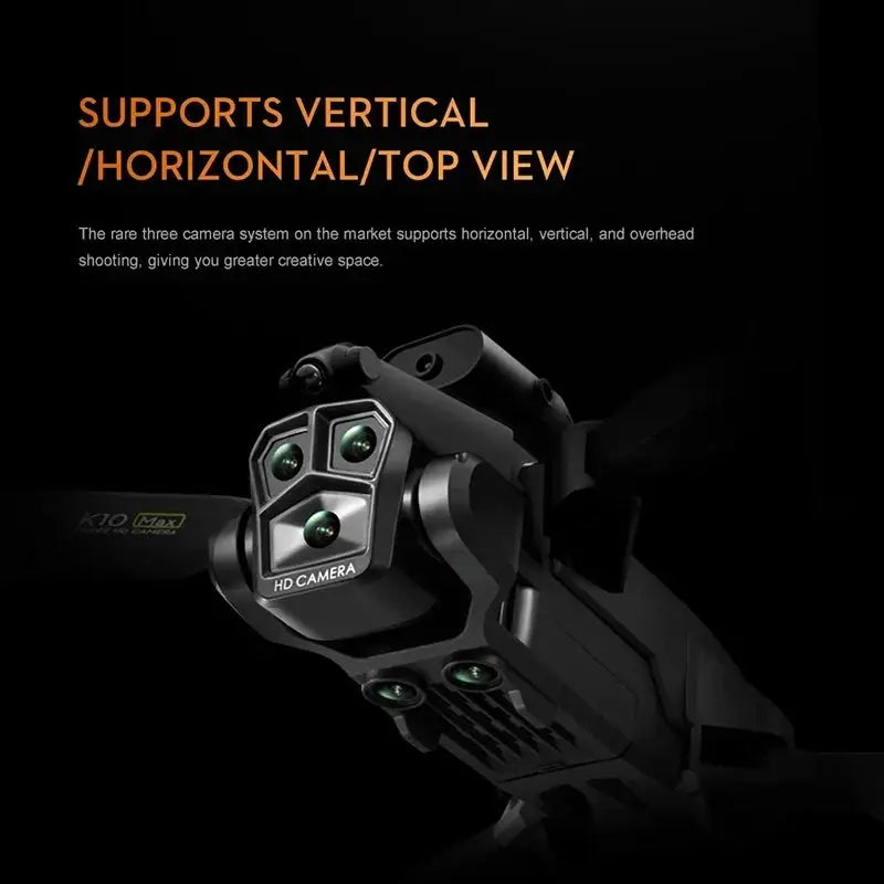 Lenovo K10Max Drone 8K Professinal Three Camera Optical Flow Localization Four-way Obstacle Avoidance RC for Adults Child Toys Ai-TechWorld 