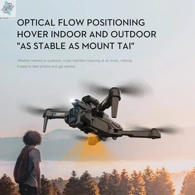 Lenovo K10Max Drone 8K Professinal Three Camera Optical Flow Localization Four-way Obstacle Avoidance RC for Adults Child Toys Ai-TechWorld 