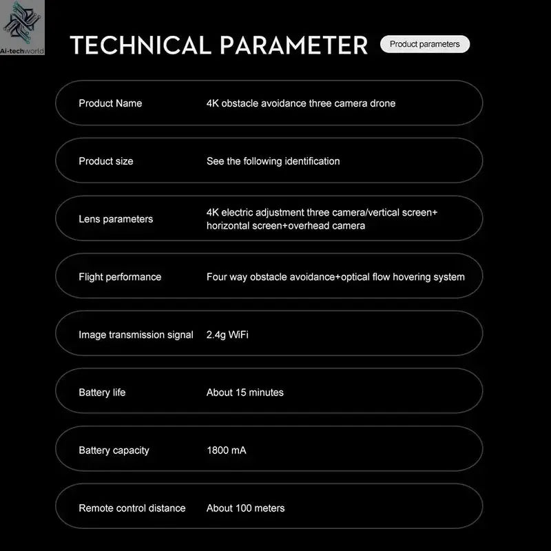 Lenovo K10Max Drone 8K Professinal Three Camera Optical Flow Localization Four-way Obstacle Avoidance RC for Adults Child Toys Ai-TechWorld 