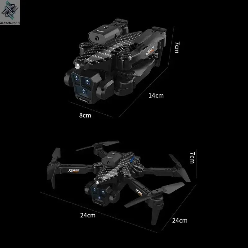 Lenovo K10Max Drone 8K Professinal Three Camera Optical Flow Localization Four-way Obstacle Avoidance RC for Adults Child Toys Ai-TechWorld 