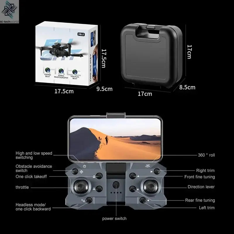 Lenovo K10Max Drone 8K Professinal Three Camera Optical Flow Localization Four-way Obstacle Avoidance RC for Adults Child Toys Ai-TechWorld 