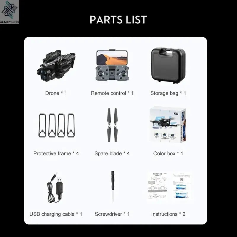 Lenovo K10Max Drone 8K Professinal Three Camera Optical Flow Localization Four-way Obstacle Avoidance RC for Adults Child Toys Ai-TechWorld 