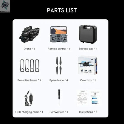 Lenovo K10Max Drone 8K Professinal Three Camera Optical Flow Localization Four-way Obstacle Avoidance RC for Adults Child Toys Ai-TechWorld 