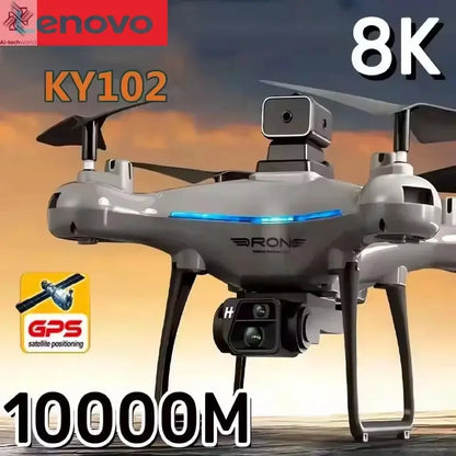 Lenovo Ky102 Drone 8k Hd Aerial Photography Dual Camera Brushless Quadcopter Obstacle Avoidance Optical Flow Aerial Rc Drone Ai-TechWorld 