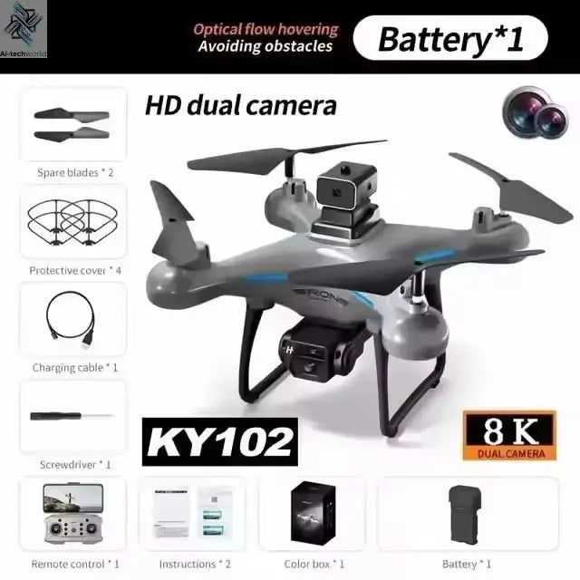 Lenovo Ky102 Drone 8k Hd Aerial Photography Dual Camera Brushless Quadcopter Obstacle Avoidance Optical Flow Aerial Rc Drone Ai-TechWorld 