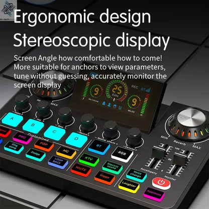 Live Broadcast Quipment Podcast Gaming 48V Live Sound Card Audio mixer With Microphone Set Device For Recording Live Streaming Ai-TechWorld 