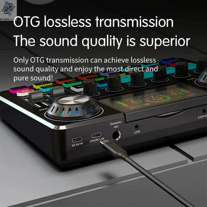 Live Broadcast Quipment Podcast Gaming 48V Live Sound Card Audio mixer With Microphone Set Device For Recording Live Streaming Ai-TechWorld 