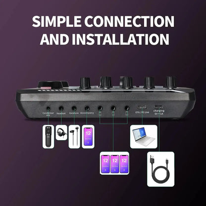 Live Podcast Equipment Set, with BM800 studio microphone, audio mixer supports a variety of sound effects, for PC,live broadcast Ai-TechWorld 