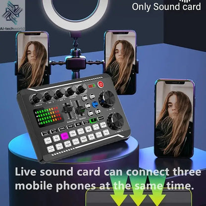 Live Podcast Equipment Set, with BM800 studio microphone, audio mixer supports a variety of sound effects, for PC,live broadcast Ai-TechWorld 