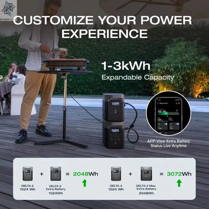Living Room Portable Power Station , 1800W AC/100W USB-C Output, Solar Generator(Solar Panel Optional)1024Wh LiFePO4 Battery - Ai-TechWorld