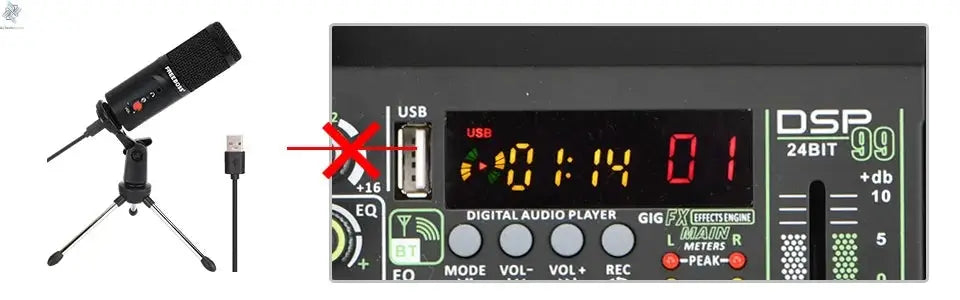 Lomeho 4 Channels Sound Mixer 48V 99 Digital Effect Portable Audio Table Bluetooth USB PC Record Mixing Console Church AM-AX3 Ai-TechWorld 