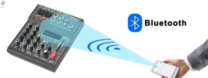 Lomeho 4 Channels Sound Mixer 48V 99 Digital Effect Portable Audio Table Bluetooth USB PC Record Mixing Console Church AM-AX3 Ai-TechWorld 