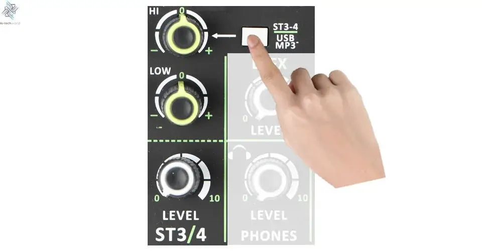 Lomeho 4 Channels Sound Mixer 48V 99 Digital Effect Portable Audio Table Bluetooth USB PC Record Mixing Console Church AM-AX3 Ai-TechWorld 