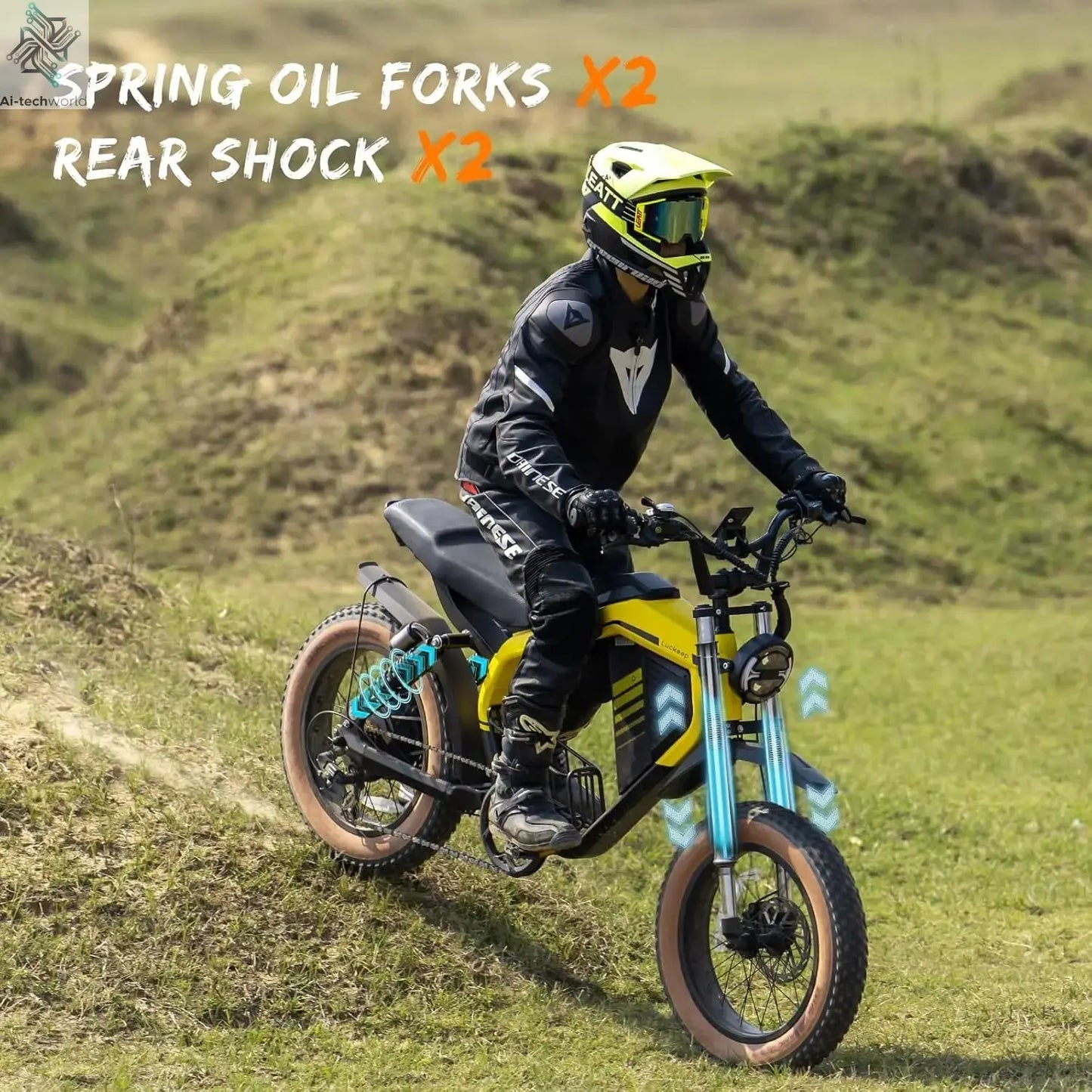Luckeep M5 MAX Electric Bike for Adults,2000W Peak Motor,37.5MPH, 52V 20AHBattery Ebike,80 Miles 20" Fat Tire Electric Dirtbike Ai-TechWorld 