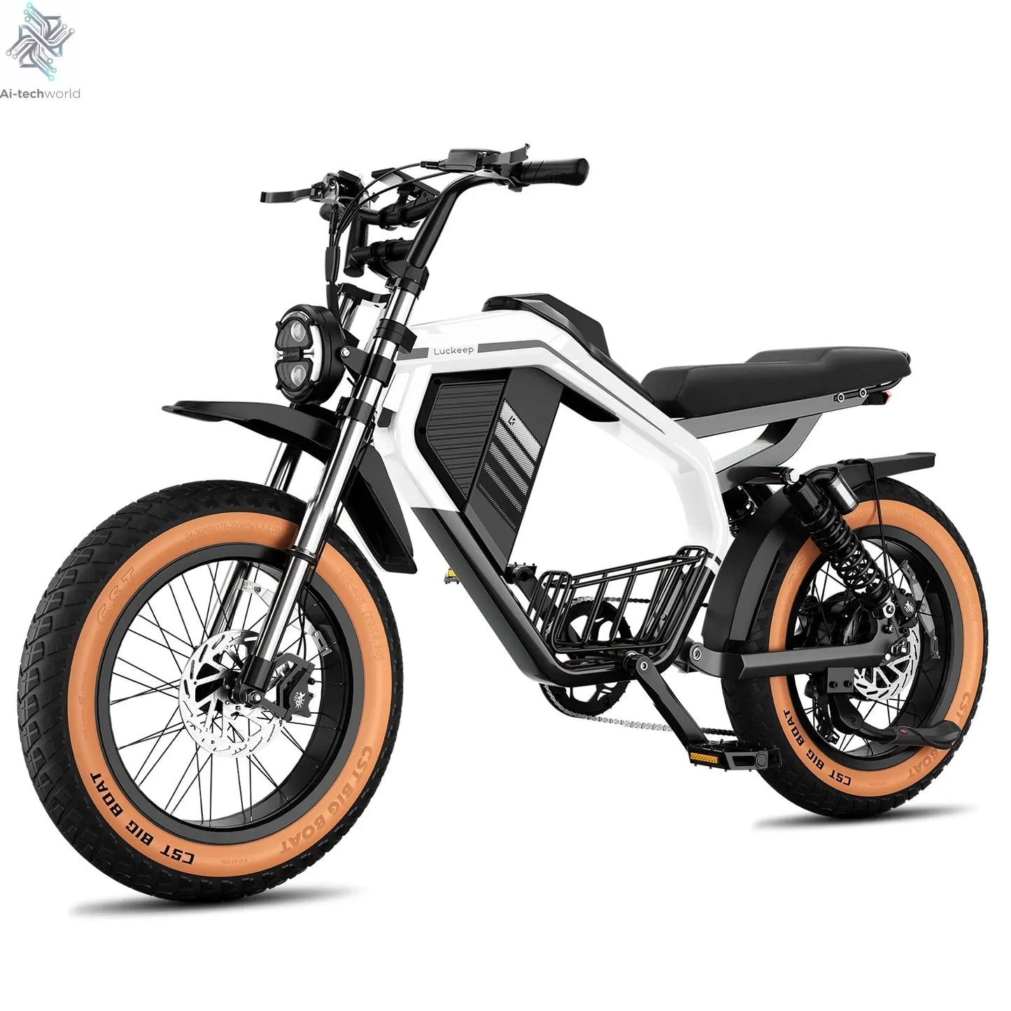 Luckeep M5 MAX Electric Bike for Adults,2000W Peak Motor,37.5MPH, 52V 20AHBattery Ebike,80 Miles 20" Fat Tire Electric Dirtbike Ai-TechWorld 