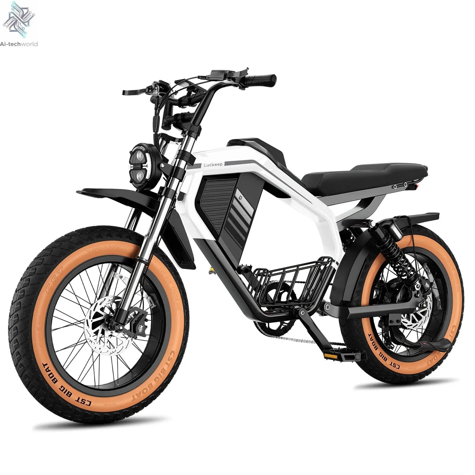 Luckeep M5 MAX Electric Bike for Adults,2000W Peak Motor,37.5MPH, 52V 20AHBattery Ebike,80 Miles 20" Fat Tire Electric Dirtbike Ai-TechWorld 
