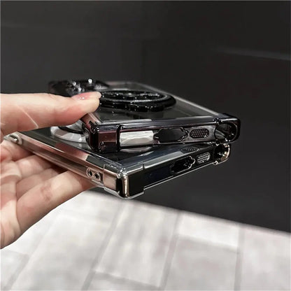 Luxury Airbags Plating Magnetic Transparent Case for Samsung Galaxy S25 S24 Ultra S23 Fe S22 Plus A54 A34 A15 A25 A35 A55 A53 - Ai - TechWorld