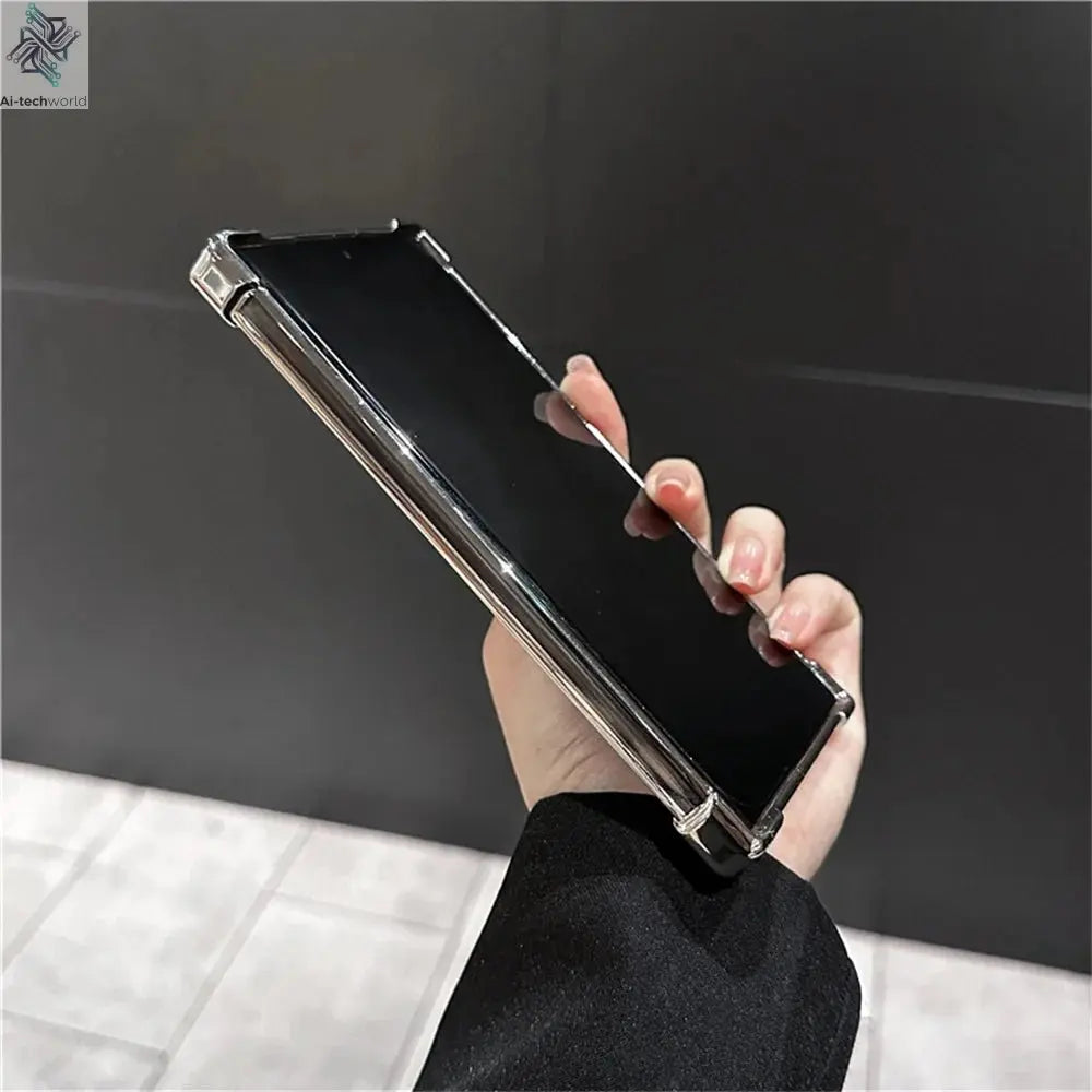 Luxury Airbags Plating Magnetic Transparent Case for Samsung Galaxy S25 S24 Ultra S23 Fe S22 Plus A54 A34 A15 A25 A35 A55 A53 - Ai - TechWorld