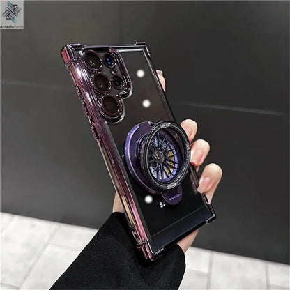 Luxury Airbags Plating Magnetic Transparent Case for Samsung Galaxy S25 S24 Ultra S23 Fe S22 Plus A54 A34 A15 A25 A35 A55 A53 - Ai - TechWorld