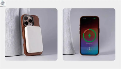 Luxury Business Retro Leather Magnetic Case For iPhone 17 Pro Max 16 Plus 15 14 13 MagSafe Alloy Lens Wireless Charging Cover Ai-TechWorld 