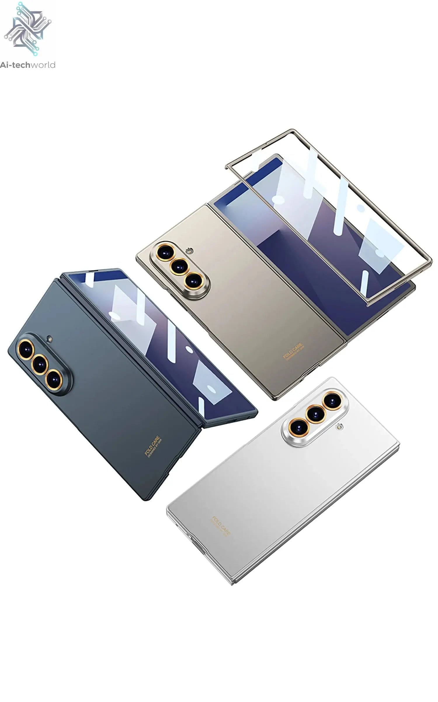 Luxury Fashionable Ultra-thin Phone Case For Samsung Galaxy Z Fold 7 6 5G With Screen Glass Protect Film Matte Protector Cover Ai-TechWorld 