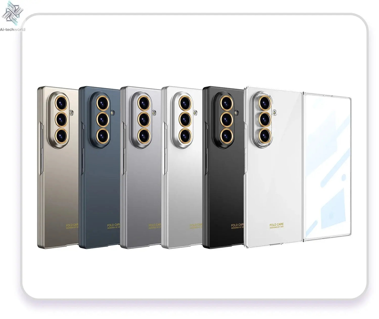 Luxury Fashionable Ultra-thin Phone Case For Samsung Galaxy Z Fold 7 6 5G With Screen Glass Protect Film Matte Protector Cover Ai-TechWorld 