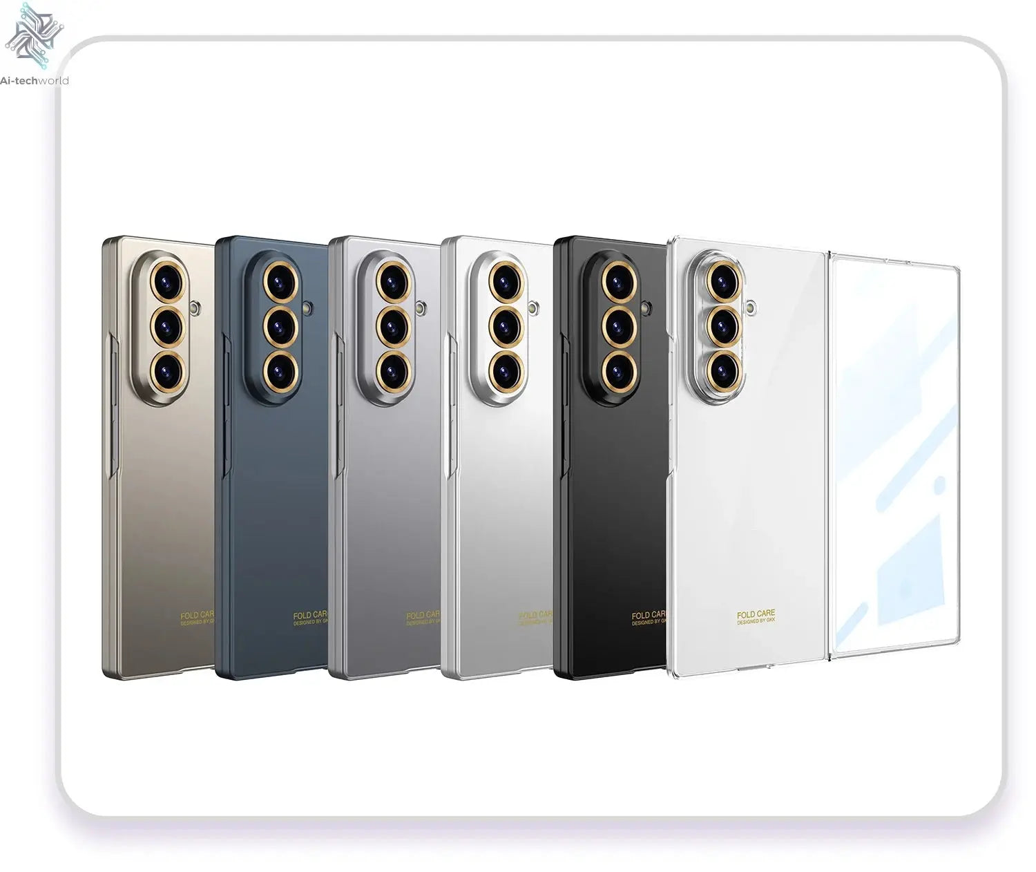 Luxury Fashionable Ultra-thin Phone Case For Samsung Galaxy Z Fold 7 6 5G With Screen Glass Protect Film Matte Protector Cover Ai-TechWorld 