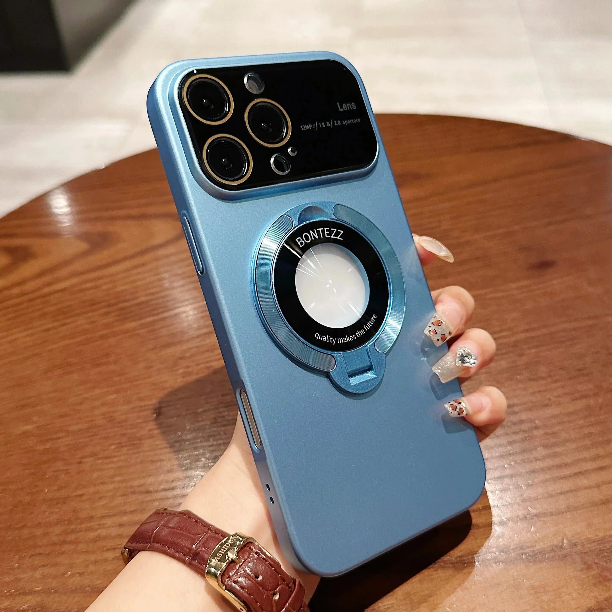 Luxury For Magsafe Case Magnetic Hard PC Frame Stand Phone Case For iPhone 16 Pro Max 15 Plus 11 12 13 14 Lens Protective Back Cover Ai-TechWorld 