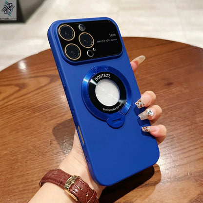 Luxury For Magsafe Magnetic Hard PC Frame Stand Phone Case For iPhone 16 Pro Max 15 Plus 11 12 13 14 Lens Protective Back Cover Ai-TechWorld 