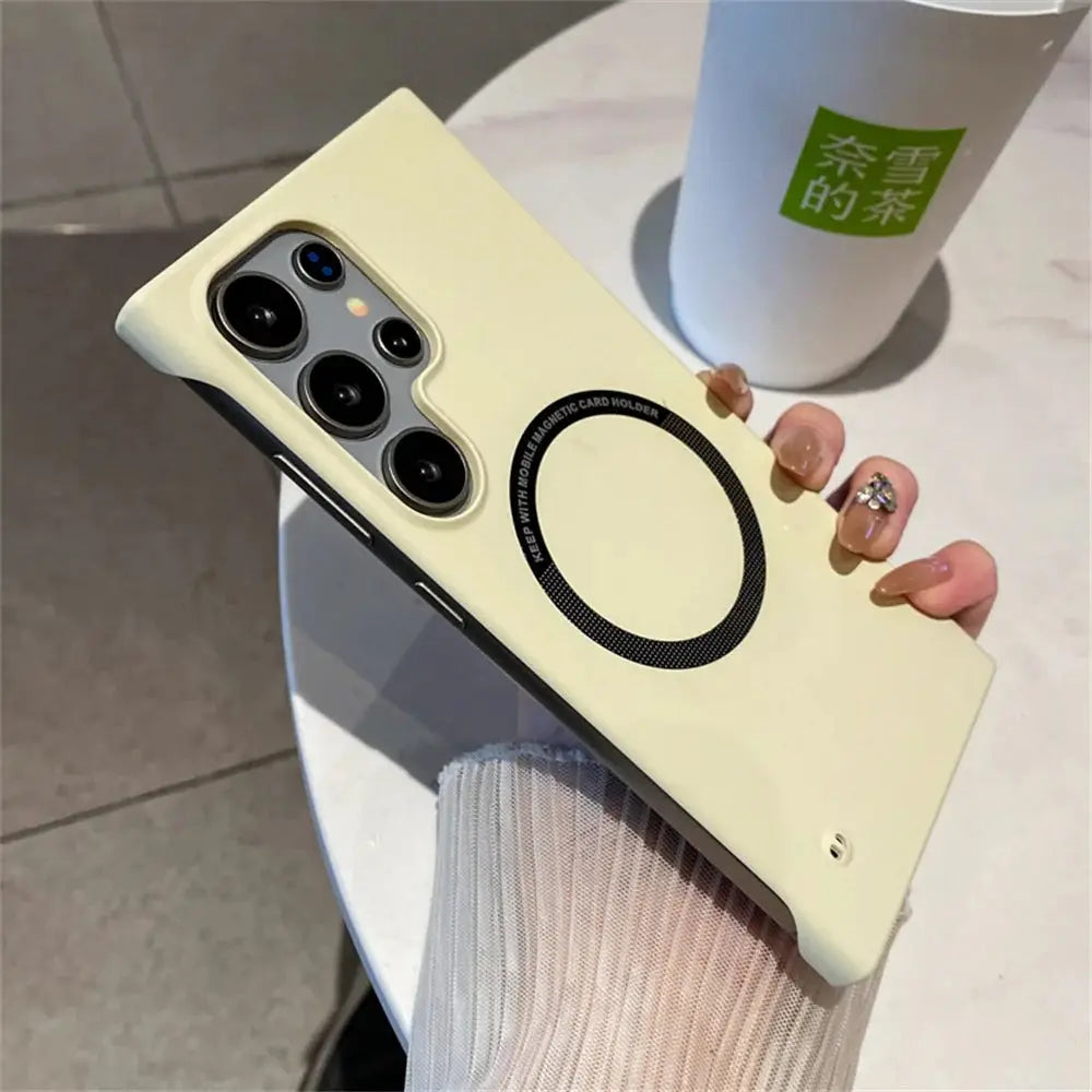 Luxury For Magsafe Thin PC Matte Frameless Phone Case For Samsung S24 S25 Ultra Edge S23 FE S22 S21 S20 S10 S9 Plus Back Cover Ai-TechWorld 