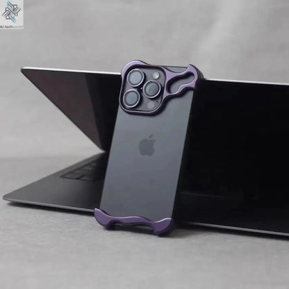 Luxury Irregular Aluminum Alloy Bumper Phone Case For IPhone 16 15 14 13 12 Pro Max 17 Air Pro Lens Film Protection Metal Cover Ai-TechWorld 